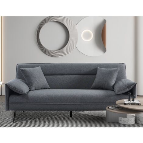 Canapé-lit moderne 2 places en tissu gris LIMA (1/5)