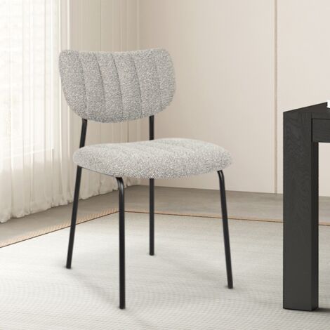 Chaise de salle à manger en tissu gris clair ANTO (lot de 2) (1/5)