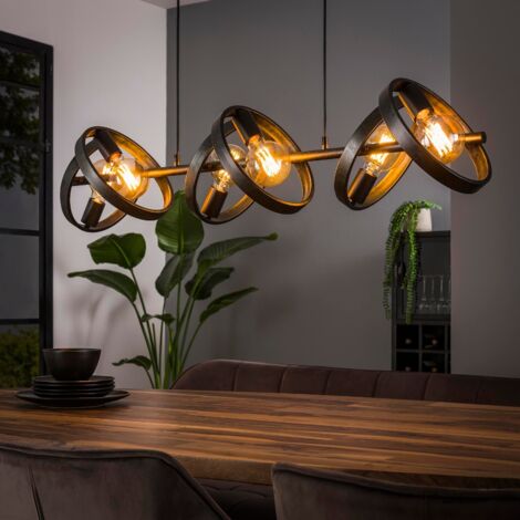 Suspension moderne en métal avec anneaux 6 lampes ERVO (1/5)
