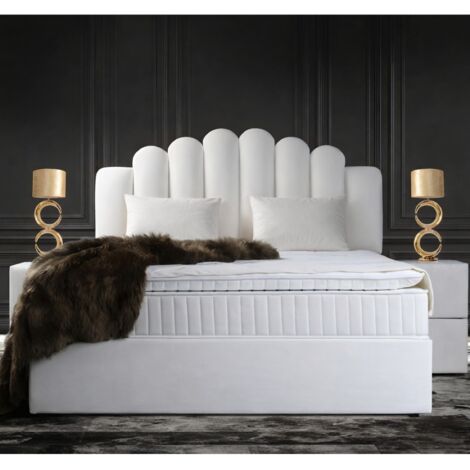 Lit avec coffre 180cm en velours + matelas + surmatelas JAZZ (1/5)