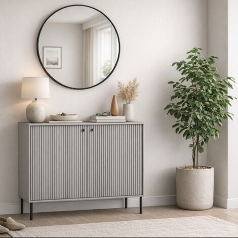 Meuble de rangement moderne gris 2 portes SIMY (1/5)