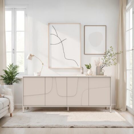 Buffet moderne 4 portes 205cm beige EROS (1/5)
