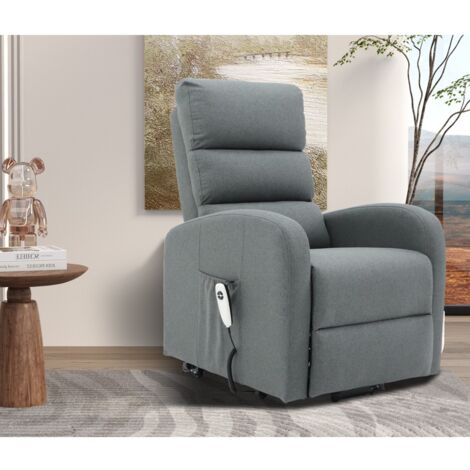 Fauteuil électrique releveur moderne en tissu gris GRASSE (1/5)