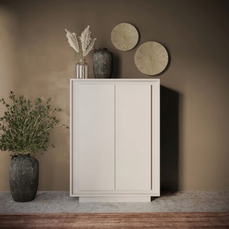 Argentier-bar 2 portes chic et design coloris beige YORI (1/5)
