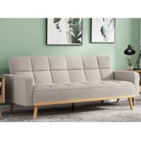 Canapé lit en tissu beige SARI