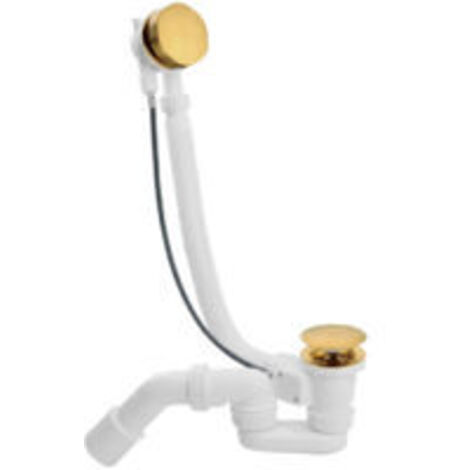 Vidage baignoire 900 mm avec siphon haut débit orientable – Clapet recouvrant métal – Bouchon de dégorgement amovible