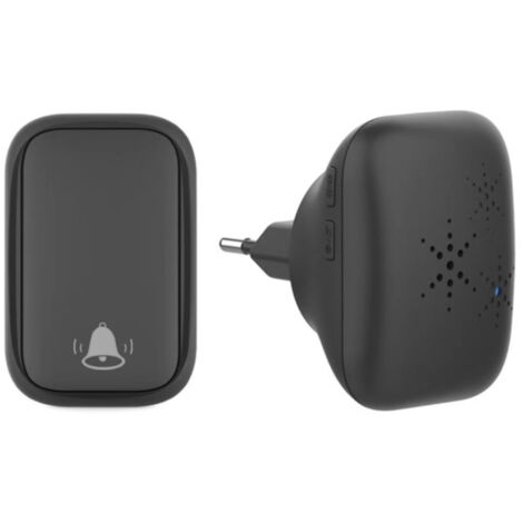 Sonnette sans Fil et sans Pile Extérieur Étanche IP 65 Neige Pluie Humidité,noir