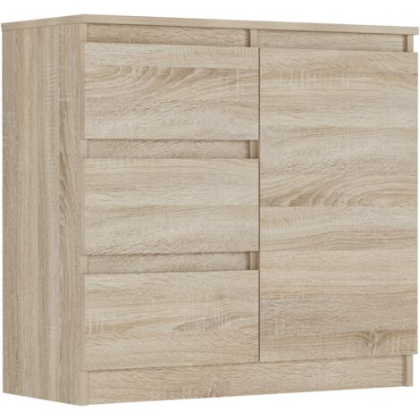 Kommode Sonoma, 80x33x76 cm - R-80-S3 mit 3 Schubladen