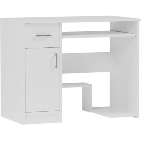 Kleiner Computer-Schreibtisch links Weiß 90 x 50 cm Modern N10