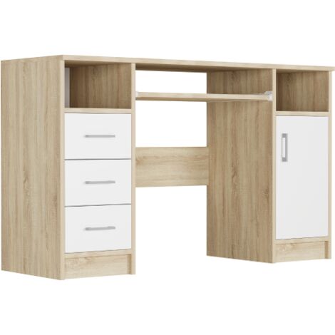 Schreibtisch mit Schrank und Schubladen Sonoma Mix 120 x 50 cm Modern N11