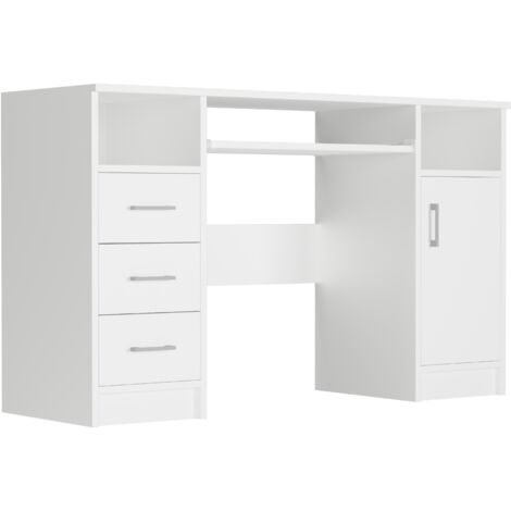 Schreibtisch mit Schrank und Schubladen Weiß 120 x 50 cm MODERN N11
