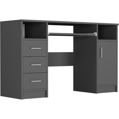 Schreibtisch mit Schrank und Schubladen Anthrazit 120 x 50 cm - Modern N11