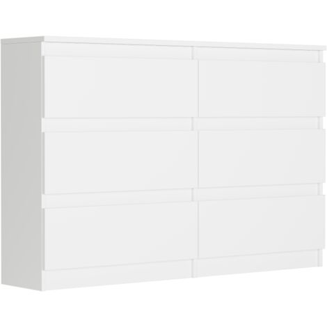 Schmale Kommode mit Schubladen Weiß 120 x 30 cm - Modern R120