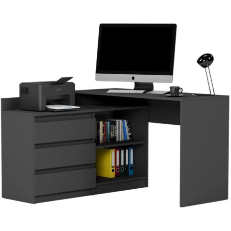 Eckschreibtisch links Anthrazit 120 x 50 cm - Modern N15