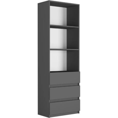 Büro-Bücherregal, Anthrazit - 180 x 60 x 33 cm - Modern B-3 (1/5)