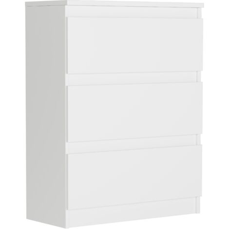 Kleine Kommode mit Schubladen, Weiß - 76 x 40 x 70 cm - Modern R3