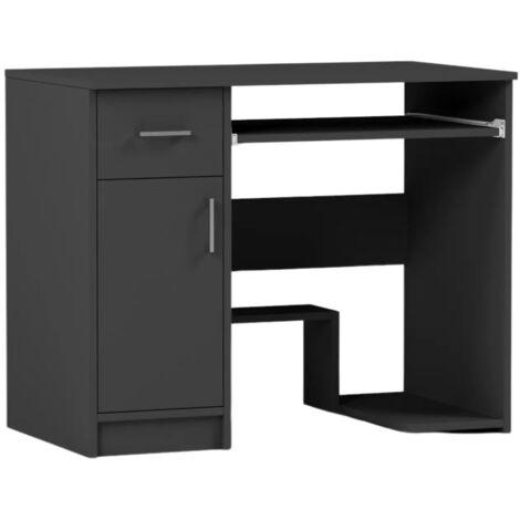 Kleiner Computer-Schreibtisch links Anthrazit 90 x 50 cm Modern N10