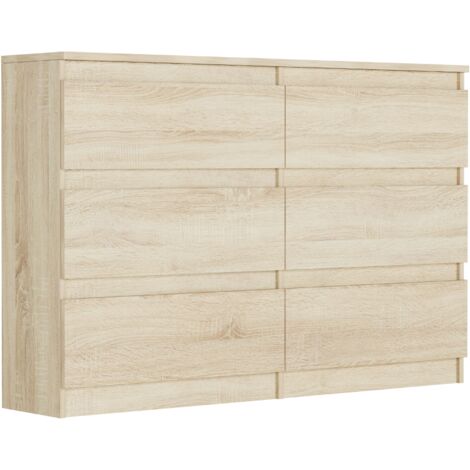 Schmale Kommode mit Schubladen Sonoma 120 x 30 cm - Modern R120