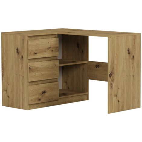 Eckschreibtisch links mit Schubladen Artisan 112 x 87 cm Modern N4L