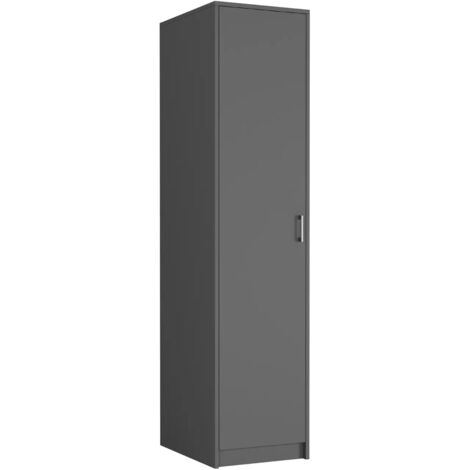 Schmaler Schrank mit Kleiderstange und Regal, Anthrazit - 180 x 55 x 42 cm - Modern U42 (1/5)