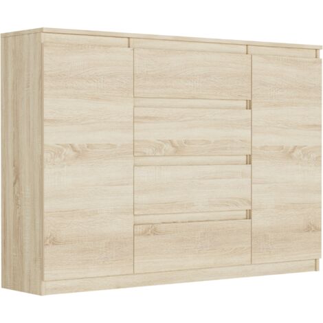 Kommode mit Schränken und Schubladen Sonoma, 140 x 40 x 98 cm - Modern R140S4
