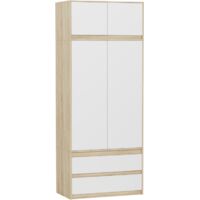Schrank mit Aufsatz für den Flur, Sonoma Mix, 90 x 234 cm - NEU
