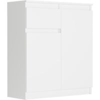 Kommode mit Schublade und Schrank, Weiß, 80 x 40 x 98 cm - Modern S-1