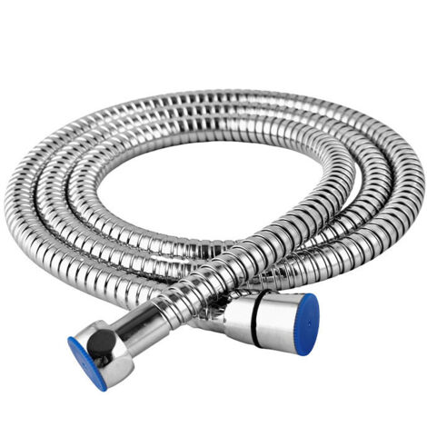 Flexible de douche de 1,5 m : acier inoxydable, anti-torsion, étanche, universel G1/2, raccords et joints en laiton, finition chromée/argentée (1/5)