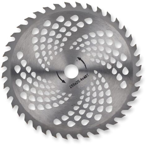 Lame de débroussailleuse à dents en acier, 40 dents, idéale pour les tondeuses et les désherbeuses. Disque de coupe pour outils de jardin, dimensions : 255 x 25,4 mm. (1/5)