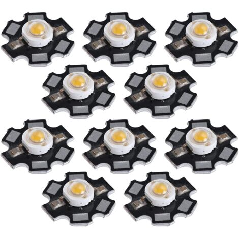 Puces LED, 10 puces LED ultra-lumineuses, ampoules LED à monter soi-même, compatibles avec les plafonniers, les spots encastrés, les lampes torches et les lampes de table (lumière chaude 3 W).