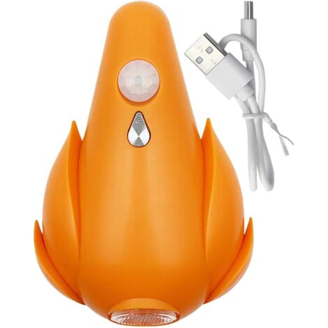 Veilleuse de toilette LED avec détecteur de mouvement Lampe WC étanche, rechargeable par USB, 7 couleurs (orange) (1/4)