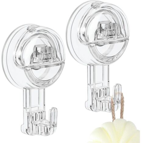 2 Pcs Transparent Amovible Ventouse Salle de Bain Robuste 3 Kg. Sans Clous Porte Serviette Ventouse pour Douche. Salle de Bain. Cuisine. Fenêtre. Peignoir (1/5)