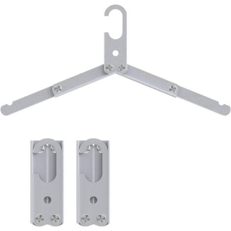CSPARKV Pack de 2 Cintres en Aluminium Premium. Pliables et Portables pour Vêtements et Chaussettes. Idéal pour Les Voyages et l'Usage Domestique. Argent (1/5)