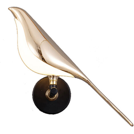 Applique murale pie créative, applique LED en forme d'oiseau avec interrupteur, idéale pour le salon, la chambre, etc. Elle peut être installée sur une table de chevet ou dans le salon. (1/5)