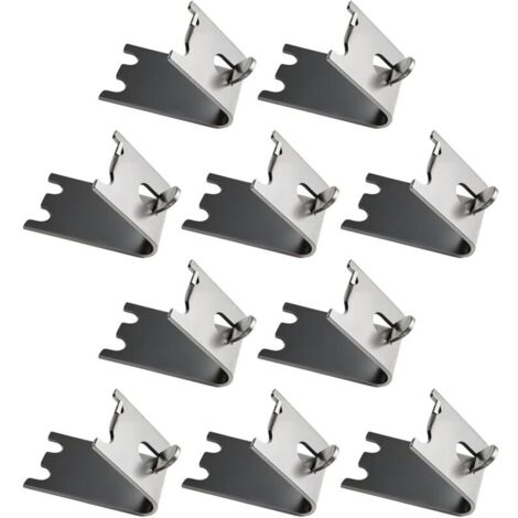 10 Pièces Inoxydable Carré Clips Réfrigérateur. Étagères Réfrigérateur à Clip. 1.5 mm Épaissir Acier Inoxydable 304 Durable Supports Tablette Congélateur pour Réfrigérateur. Congélateur (Argent) (1/4)