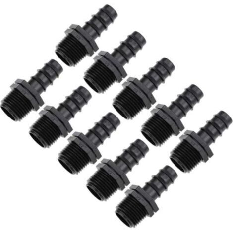 [Pack 10] Lien d'égouttement Ø 16mm x 1/2" pour l'irrigation goutte à goutte - Accessoire d'arrosage essentiel pour une installation d'arrosage efficace - Adaptateurs/raccords mâles pour tuyau (1/5)