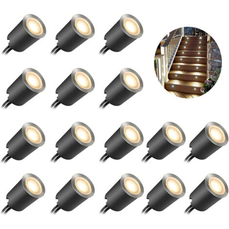 OIMG Kits d'éclairage LED encastrés avec coque de protection φ32 mm. éclairage extérieur LED de paysage. étanche IP67. basse tension 12 V. pour jardin. escalier. terrasse. sol. cuisine (1/5)