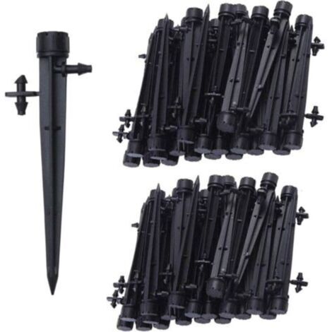 Lot de 100 émetteurs d'irrigation goutte à goutte 360° – Débit réglable 0-70 L/H – 8 trous pour tube 1/4 (4-7mm) – Pour jardins et potagers - 100pcs (1/5)