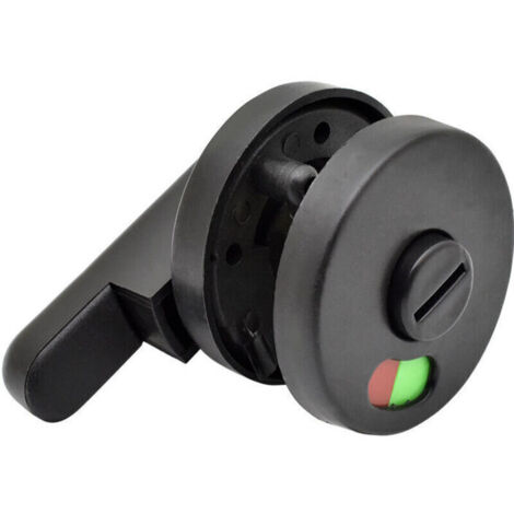 Verrou de porte de toilettes avec indicateur de verrouillage. Noir. 1Pcs (1/4)