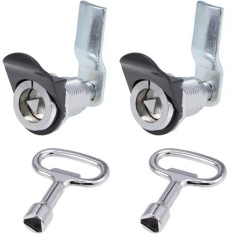2 Paquet Serrure Triangle came longue clés argent (1/4)