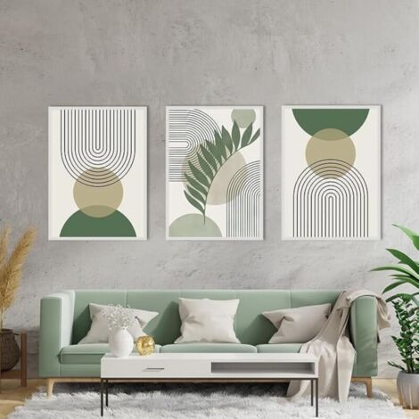 40 x 60 x 3 Ensemble de posters géométriques. images abstraites de fleurs et de plantes. poster imprimé pour salon. arrière-plan décoration murale (1/3)