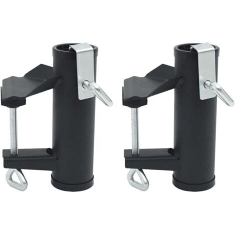 Pinces à Parasol pour Balcon 2 pcs 25-38 mm Acier.Accessoires pour parasols & voiles d'ombrage.0.82KG-4003383 (1/5)