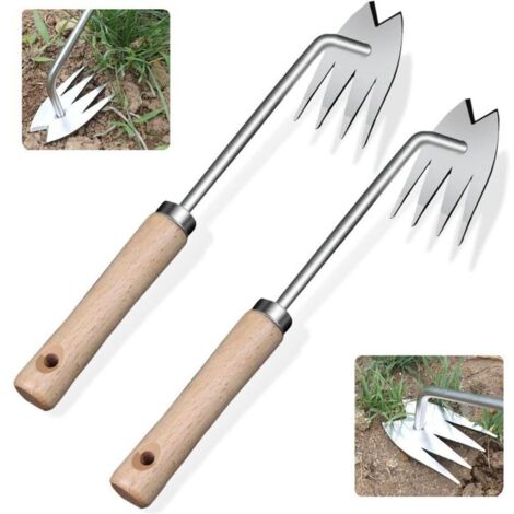 Lot de 2 Désherbeur À Main Outils.Outil de Désherbage Manuel.Inoxydable Extracteur de Mauvaises.Extracteur de Désherbage pour Jardin.Outil de Arrache Mauvaise Herbe.Désherbage en Acier Inoxyd (1/4)