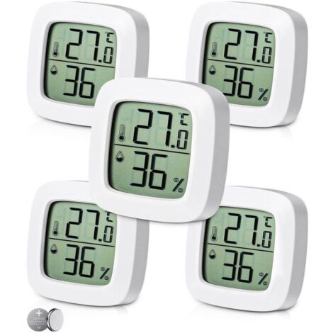 5 Pièces Thermomètre Hygromètre Interieur Numérique.Indicateur du Niveau de Confort.Petit Thermomètre Hygromètre Digital à Haute Précision.Thermomètre Chambre Bébé pour Salon entrepôt Chambre (1/4)