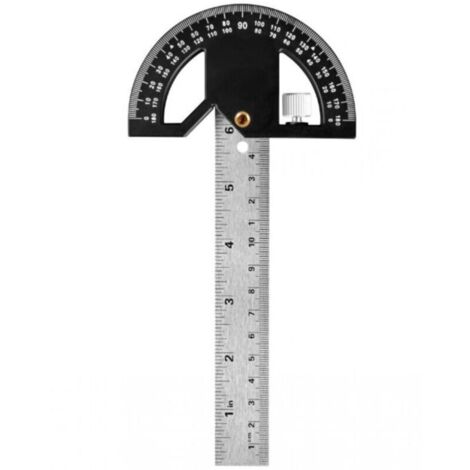 Rapporteur d'angle. Règle de Marquage et Mesures en Menuiserie. Outil de Règle de Menuiserie 304mm Acier Inoxydable. Chercheur d'angle 0-180° pour Peinture Dessin Mesurer (1/5)