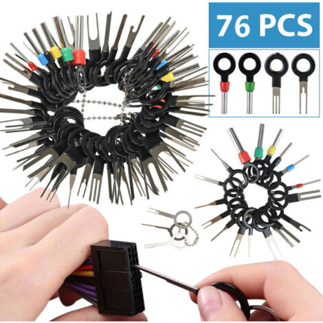 76pcs Le nouvel outil de retrait de borne de fil kit de broches de connecteur de sertissage de cablage electrique automobile (1/5)