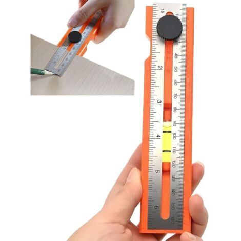 Outil de Tracage pour Menuiserie Règle de Mesure pour Travail du Bois Gadget Ergonomique avec Tête Pivotante 360° pour Fabrication de Meubles et Transformation de Tôles (1/5)