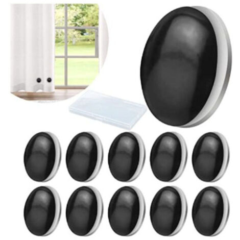 (Noir)10 Paires Poids Magnétiques Pour Rideaux.Aimants De Rideau De Douche Qui Ne Rouillent Jamais.Aimant Pour Rideaux.Draperie Poids Des Pendentifs.Poids De Rideau Magnétique Pour Rideaux. Nappes (1/5)