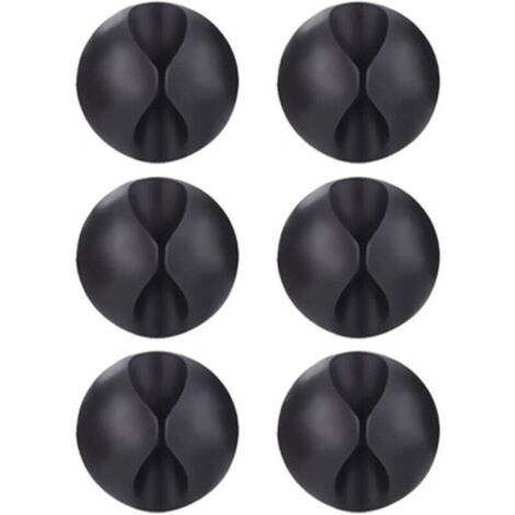 6 Pcs clips de câble pour câble X. multi du bureau au câble d'alimentation. USB. écouteurs. ordinateur portable TV à la maison. au bureau. noir (1/4)