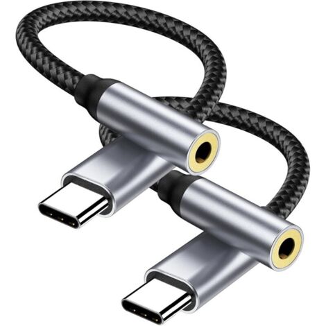 Adaptateur de Prise de Casque à 3.5mm. Adaptateur Jack USB Type C Compatible avec iPhone 16 15 Pro Max Plus. Type C vers Audio pour Galaxy S24 S23 Ultra Note 20 A54. pour Huawei P50 P40/Mate 30 (1/5)
